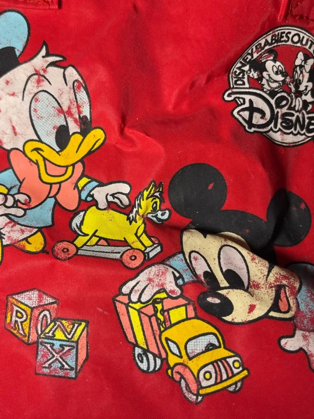 Vintage 1985 Disney Babies Out & Around Tote Bag Walt Disney Mickey Mouse Donald